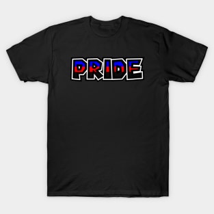 Pride Text - Polyamorous Pride Flag Colours - Poly - Polamory T-Shirt